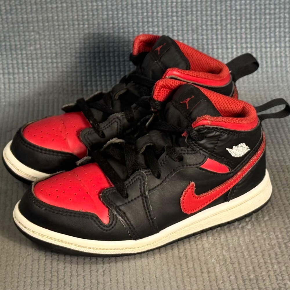 Nike Air Jordan 1 Mid Bred Twist (TD) Shoes DQ8425-067 Toddler Size 10C